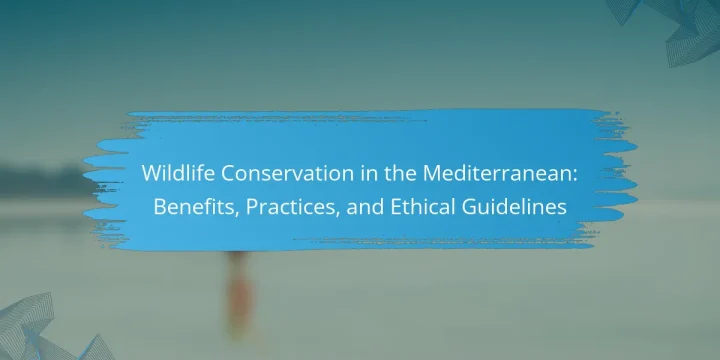 Wildlife Conservation in the Mediterranean: Benefits, Practices, and Ethical Guidelines