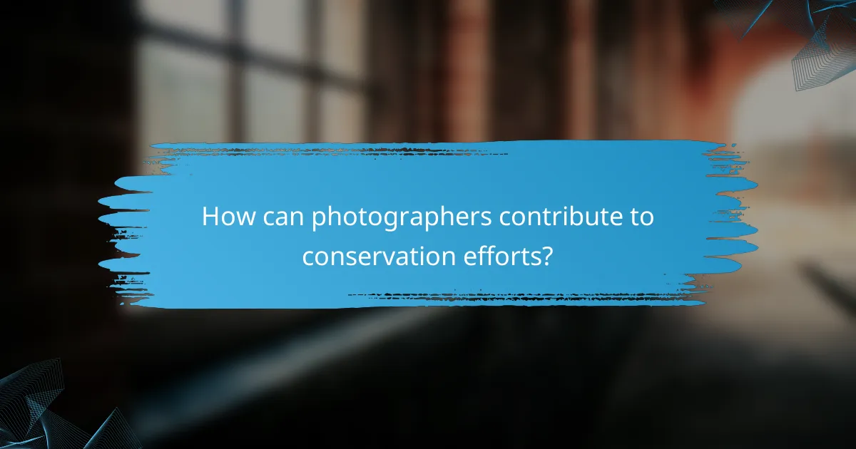 How can photographers contribute to conservation efforts?