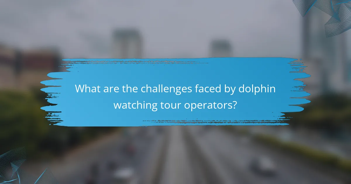 What are the challenges faced by dolphin watching tour operators?