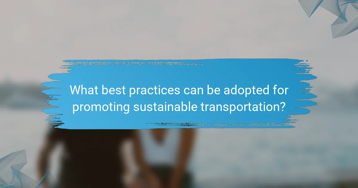 What best practices can be adopted for promoting sustainable transportation?