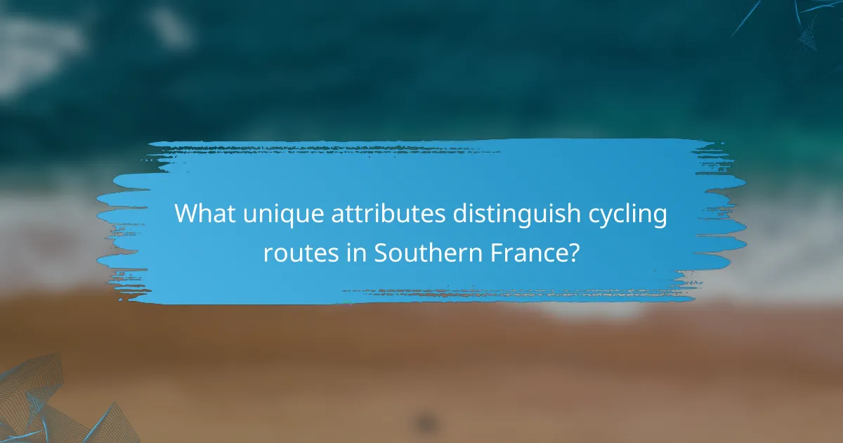 What unique attributes distinguish cycling routes in Southern France?