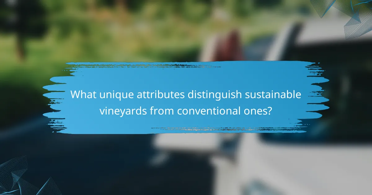 What unique attributes distinguish sustainable vineyards from conventional ones?